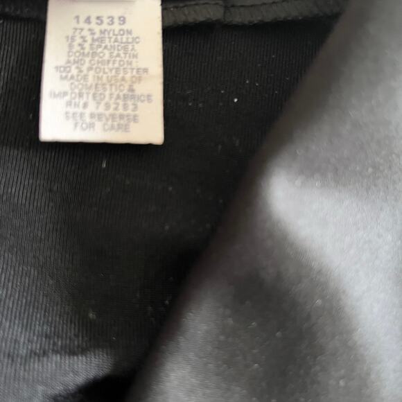 Alex Evenings Black Paisley Print Satin Shawl Collar Chiffon Long Sleeve Jacket - Picture 10 of 10